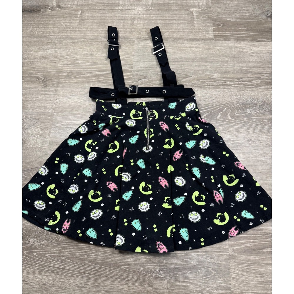 Disney Nightmare Before Christmas Suspender Skirt Jack Skellington Neon Small